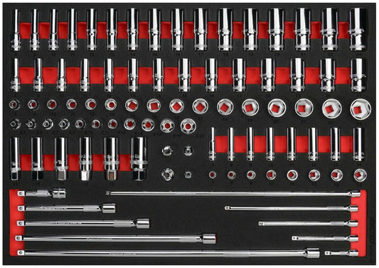 Boxo BX783-R2 1/4" Drive & 3/8" Drive Socket Set - 93 Piece