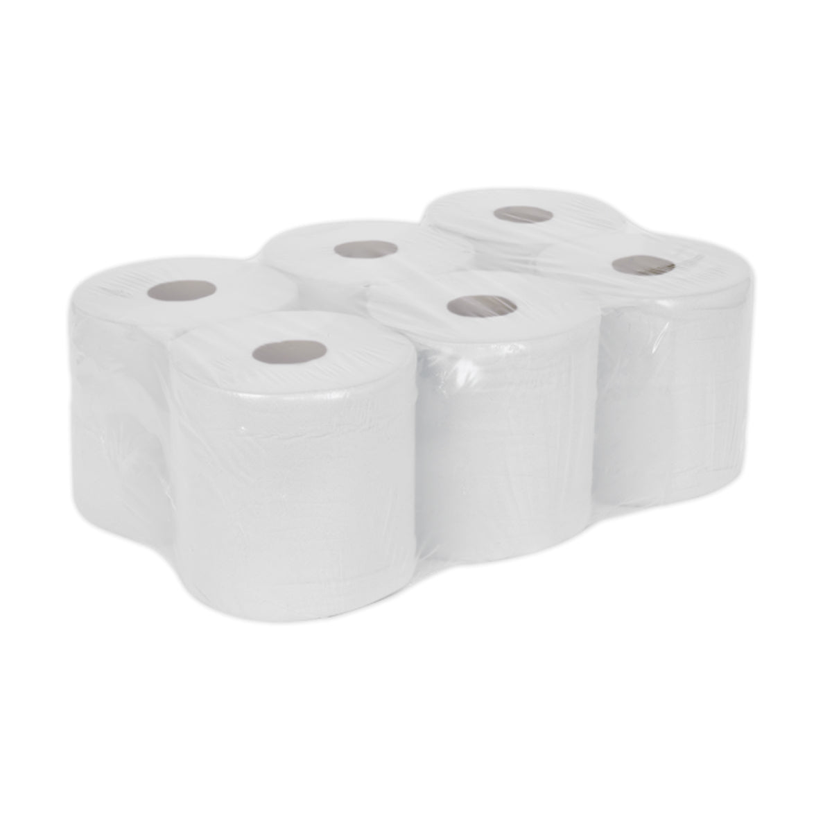 Sealey WHT150 Paper Roll White 2-Ply Embossed 150m Pack of 6