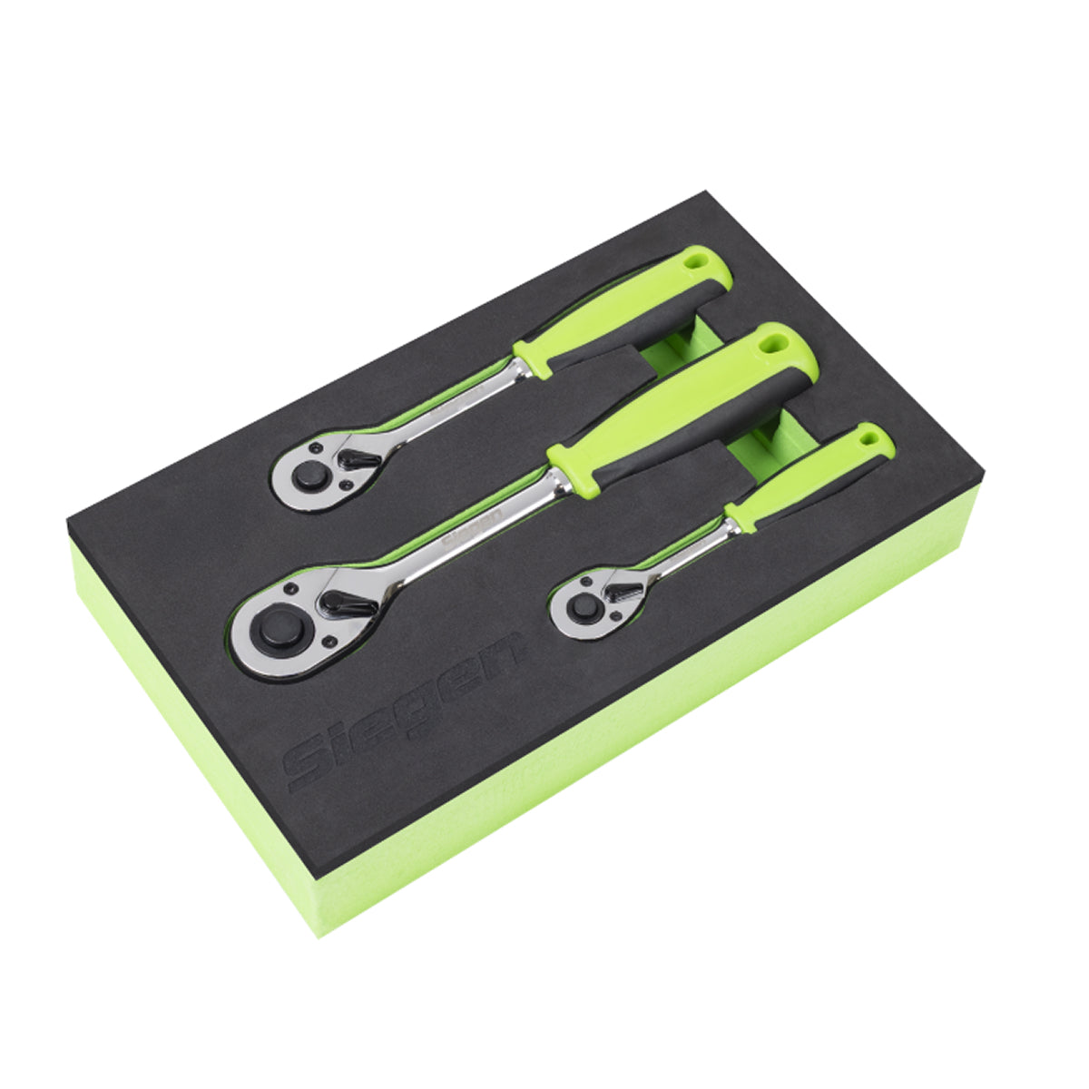 Siegen S01331 Ratchet Wrench Set 3pc 1/4, 3/8 & 1/2"Sq Drive