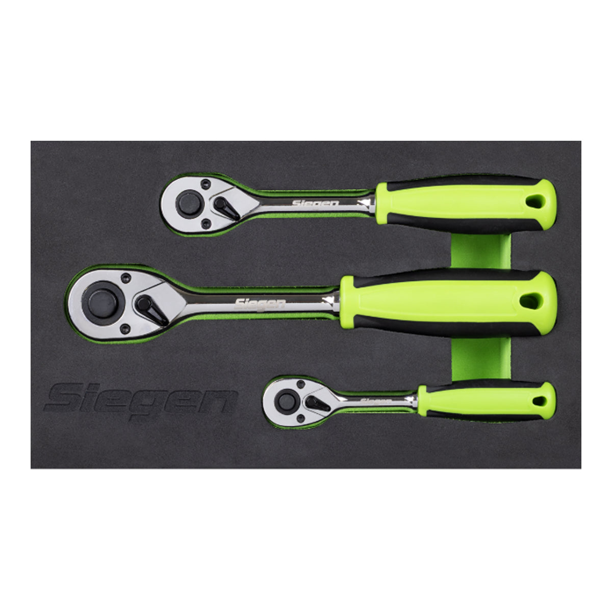 Siegen S01331 Ratchet Wrench Set 3pc 1/4, 3/8 & 1/2"Sq Drive