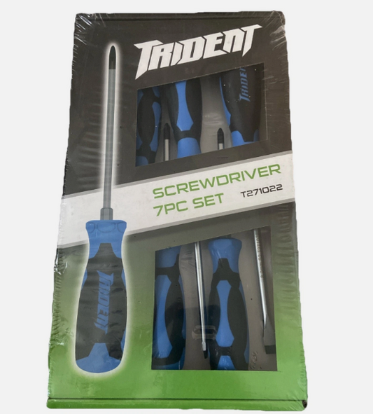 Trident Torque Pro 7Pc Screwdriver Blue Pozi Slot & PH