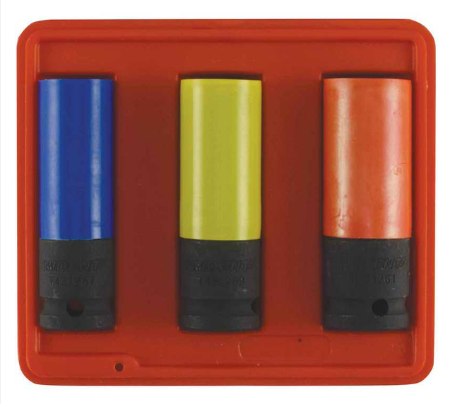 Trident 3pc Deep Impact Alloy Wheel Nut Socket Set 1/2in Dr