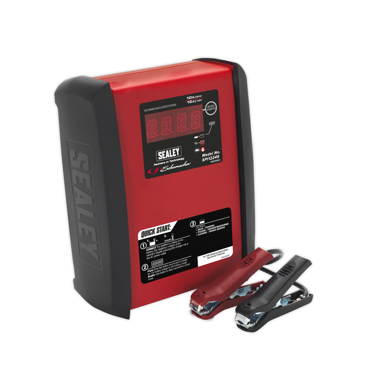Sealey 12V/15A 24V/10A Intelligent Speed Charge Battery Charger/Maintainer